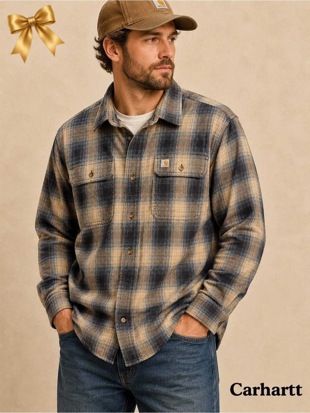 Carhartt Original Fit Plaid Flannel Cotton Shirt Large